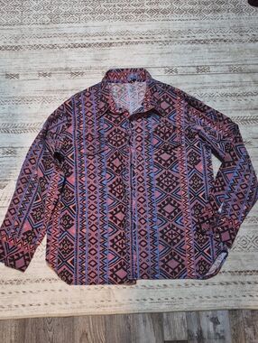 Men's Geometric Vintage Handmade Western Vibes Snap Up Shirt